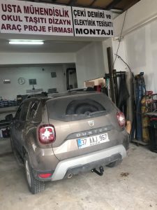DACIA DUSTER Çeki Demiri kancası takma montajı ve araç proje usta mühendislik ANKARA DA Usta mühendislik 05323118894